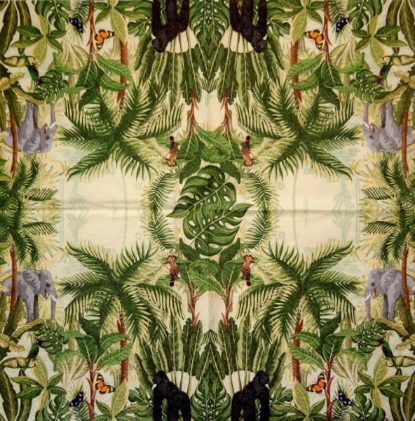 154 Animals Africa: Divers - 4-ply - Paper Design - Handkerchief